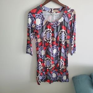 Boden novelty graphic flower print summer sun dress size 12 floral colorful